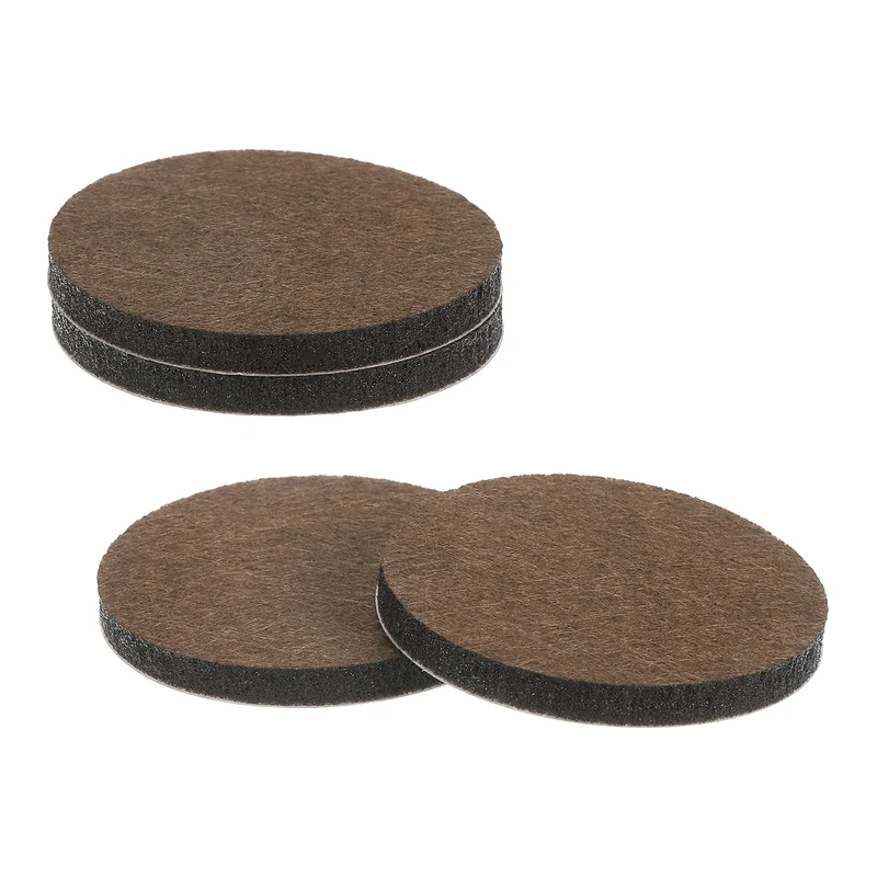 Furniture Sliders, 4Pcs 2" - Self Adhesive Felt Furniture Pads (Brown)