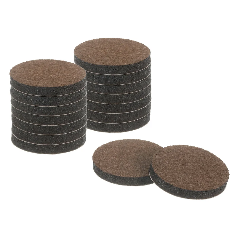 Furniture Sliders, 16Pcs 1.5" - Self Adhesive Felt Furniture Pads (Brown)