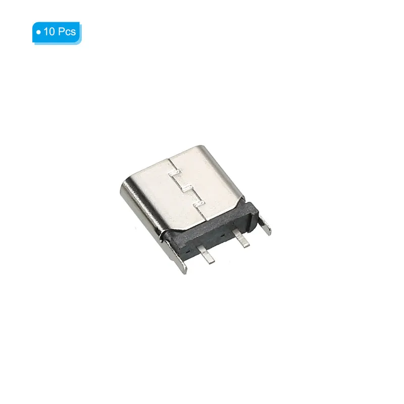 USB 3.1 Type C Connector 2Pins Female Plug Socket 180 Degree 10.5mm Long 10Pcs