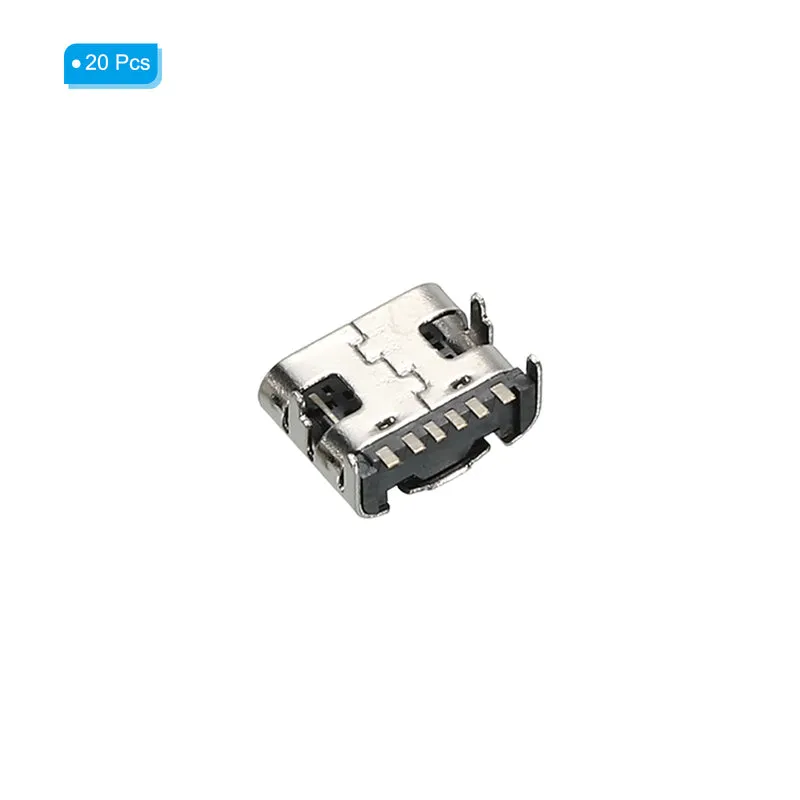 USB 3.1 Type C Connector 6Pins Female Plug Socket 90 Degree 7×9×4.1mm 20Pcs