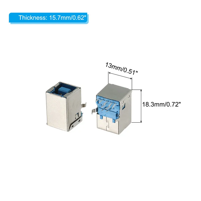 USB Connector 3.0 Type B 9Pin Female 90 Degree Jack Solder USB Repair Replacement Adapter for Circuit Boards PCB Board Digital Devices Pack of 2