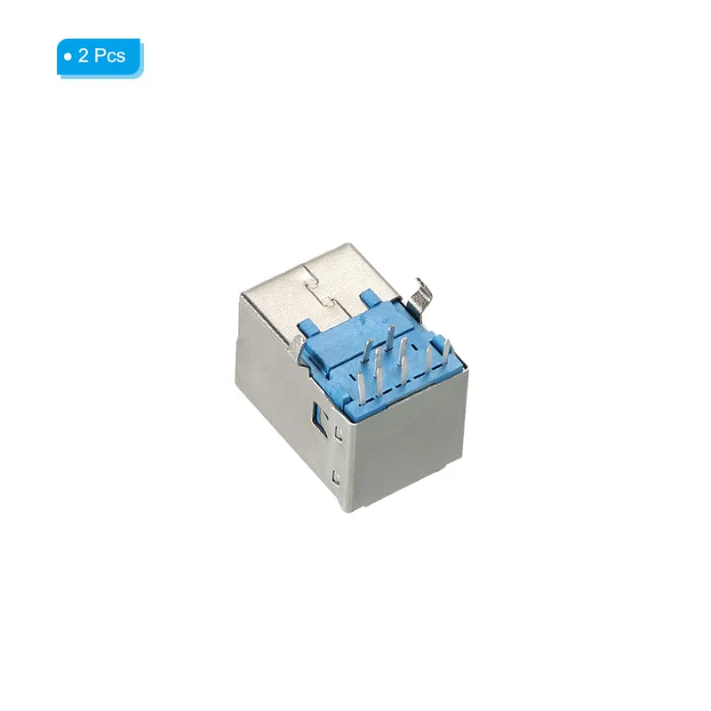 USB Connector 3.0 Type B 9Pin Female 90 Degree Jack Solder USB Repair Replacement Adapter for Circuit Boards PCB Board Digital Devices Pack of 2