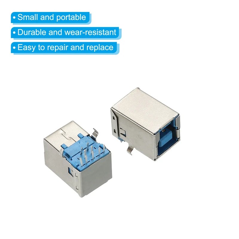 USB Connector 3.0 Type B 9Pin Female 90 Degree Jack Solder USB Repair Replacement Adapter for Circuit Boards PCB Board Digital Devices Pack of 2
