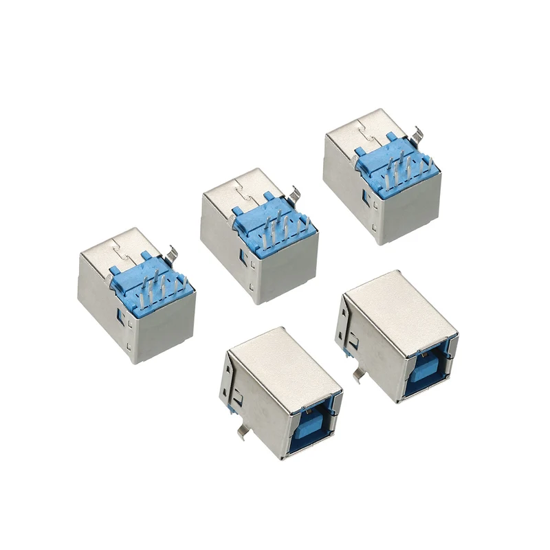 USB Connector 3.0 Type B 9Pin Female 90 Degree Jack Solder USB Repair Replacement Adapter for Circuit Boards PCB Board Digital Devices Pack of 5