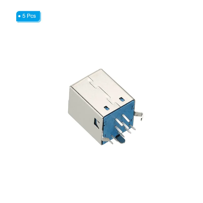 USB Connector 3.0 Type B 9Pin Female 180 Degree Jack Solder USB Repair Replacement Adapter for Circuit Boards PCB Board Digital Devices Pack of 5