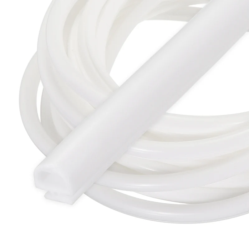 Weather Stripping Door Seal 5/16" Wide D-Shape Silicone 1/4" Slot 19.7Ft White