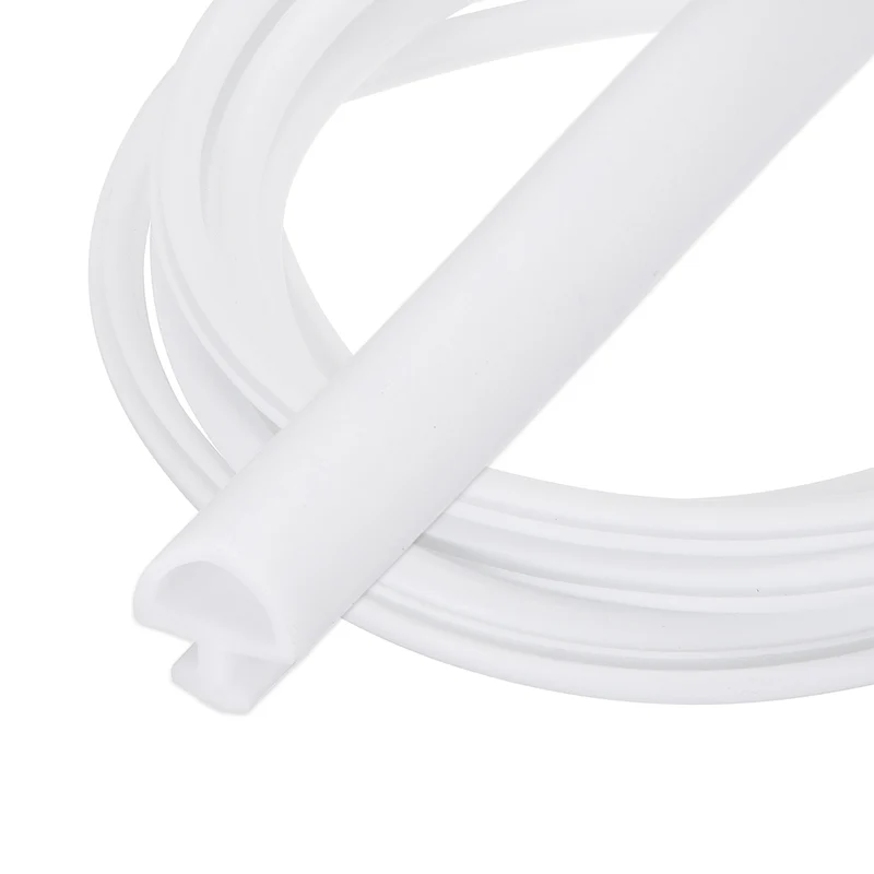 Weather Stripping Door Seal 5/16" Wide D-Shape Silicone 3/16" Slot 9.8Ft White