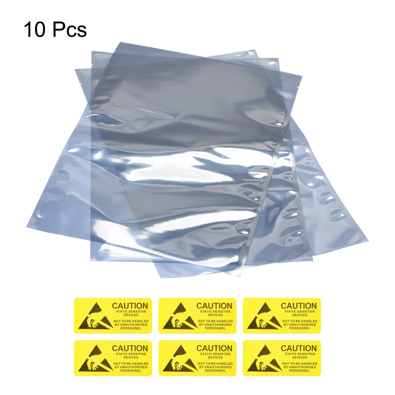 Anti Static Bags Shielding Bag 10pcs 10x16"(25x40cm) Open Top with Labels