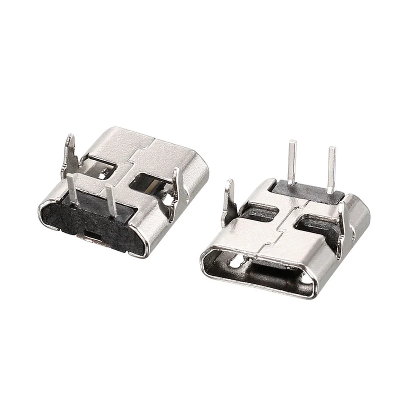 20PCS Micro USB Female Socket Connector 2-Pin DIP 90 Degree Replacement Adapter