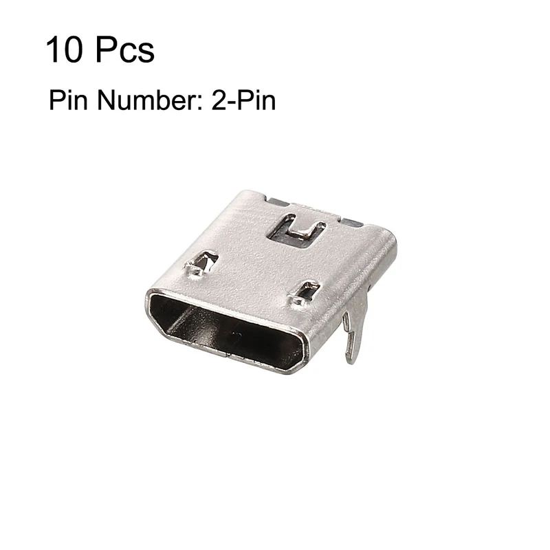 20PCS Micro USB Female Socket Connector 2-Pin DIP 90 Degree Replacement Adapter