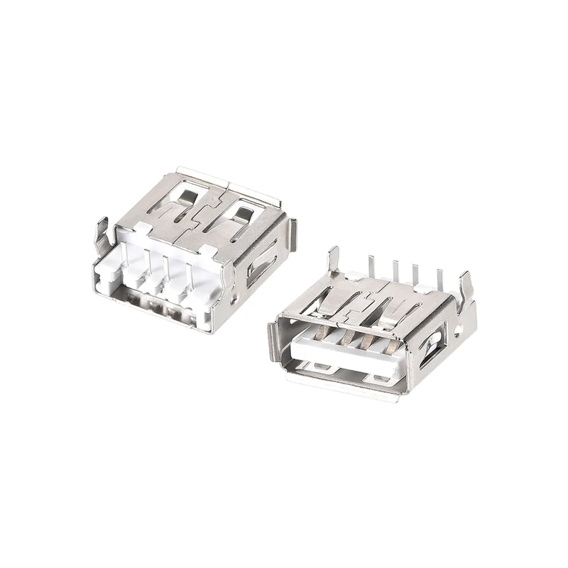10PCS USB 2.0 Type A Female Socket Connector Jack Port, 4Pin DIP 90 Degree, Replacement Adapter