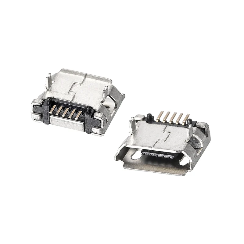 20 PCS Micro USB Female Socket Connector Jack Port, 5-Pin DIP 180 Degree Replacement Adapter