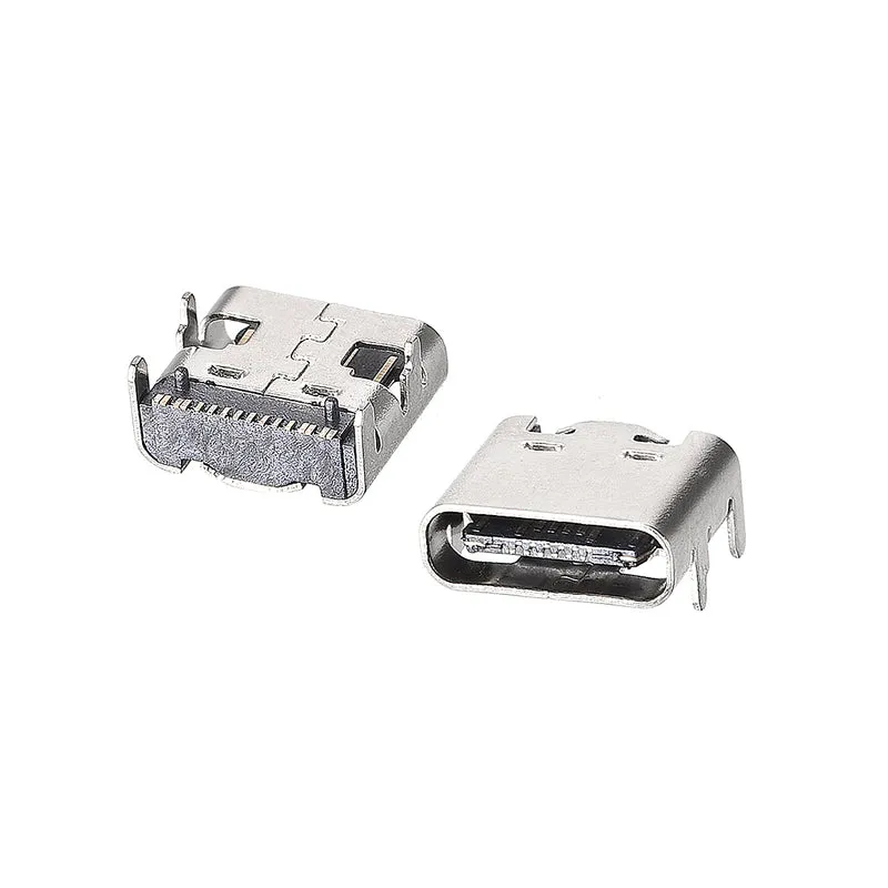 30PCS USB 3.1 Type C Female Socket Connector Jack Port, 16-Pin DIP 180 Degree, Replacement Adapter