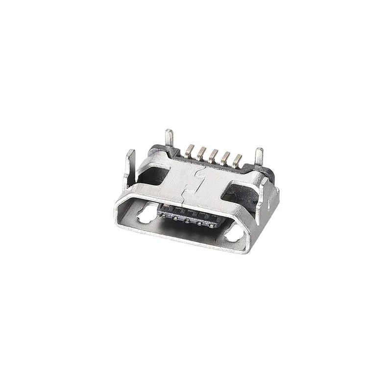 100PCS Micro USB Female Socket Connector Jack Port, 5-Pin DIP 180 Degree Replacement Adapter