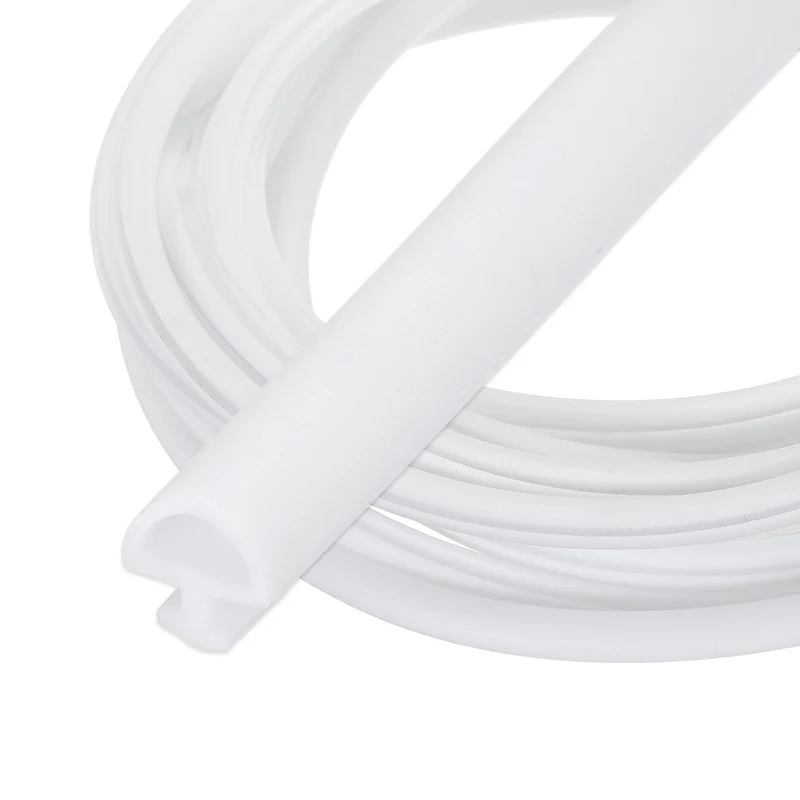 Weather Stripping Door Seal 5/16" Wide D-Shape for 11/64" Slot 19.7Ft White