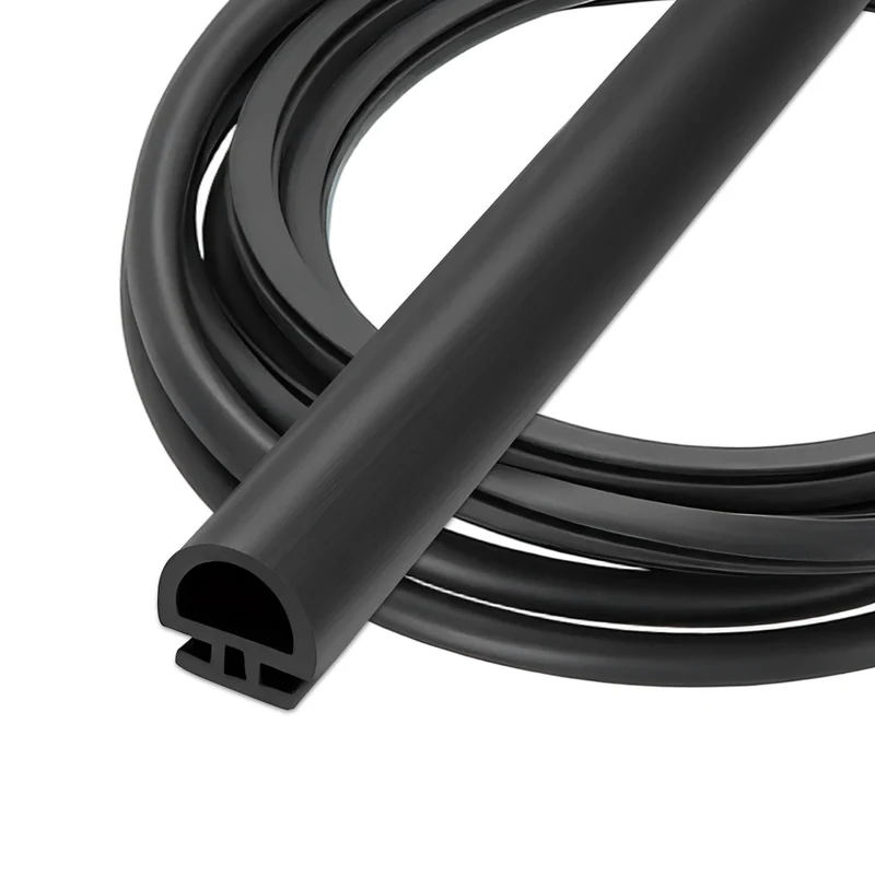 Weather Stripping Door Seal 21/64" Wide D-Shape for 9/32" Slot 9.8Ft Black
