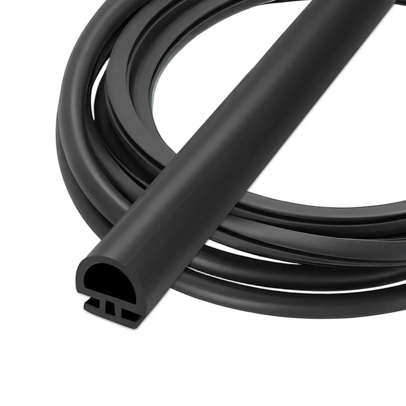 Weather Stripping Door Seal 5/16" Wide D-Shape for 1/4" Slot 9.8Ft Black