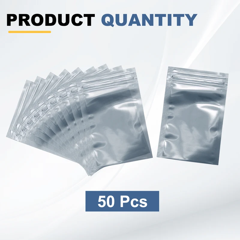 50pcs 4.7" x 2.8" Antistatic Bags Resealable ESD Shielding Bag