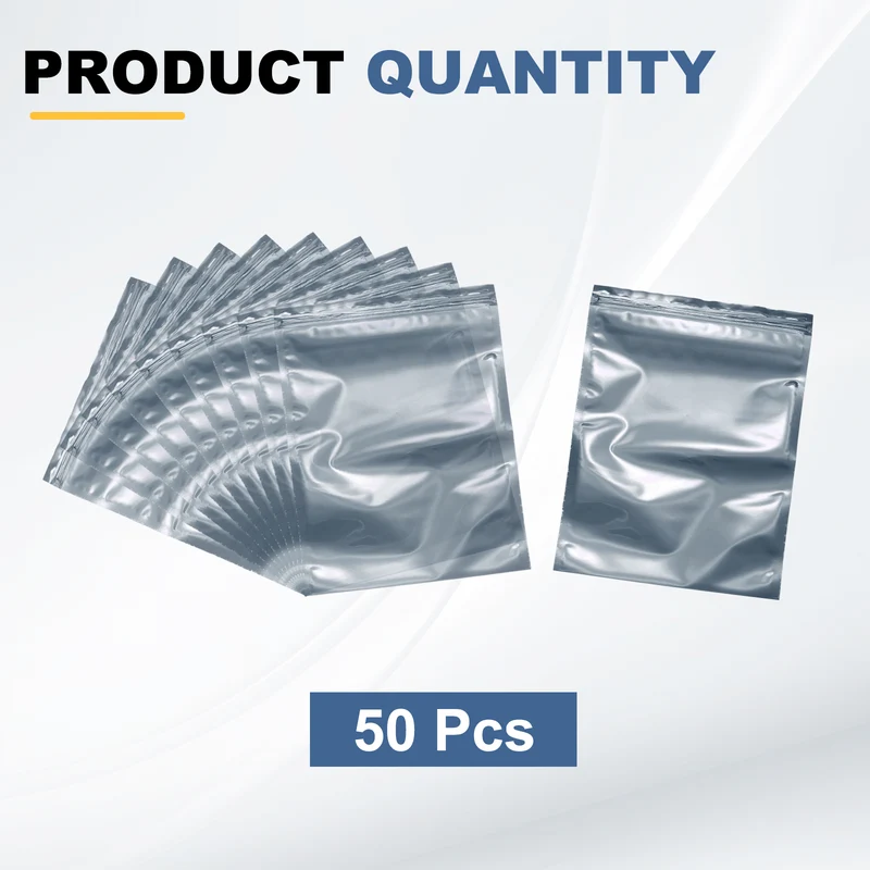 50pcs 9.4" x 6.3" Antistatic Bags Resealable ESD Shielding Bag