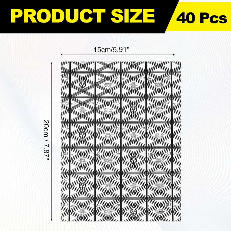 40pcs 6" x 8" Anti Static Bags PE Open Top ESD Shielding Antistatic Bag