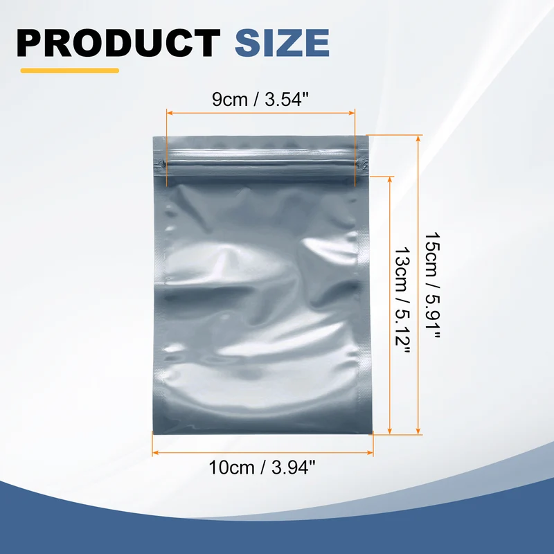 50pcs 5.9" x 3.9" Antistatic Bags Resealable ESD Shielding Bag