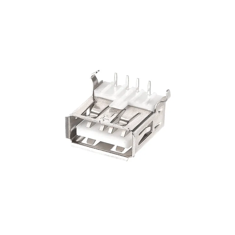 10PCS USB 2.0 Type a Female Socket Connectors Jack Port, 4-Pin DIP 90 Degree, Replacement Adapter