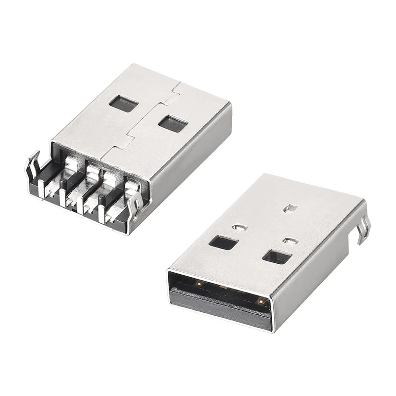 20PCS USB 2.0 Type A Male Socket Connector 4-Pin 90 Degree Replacement Adapter