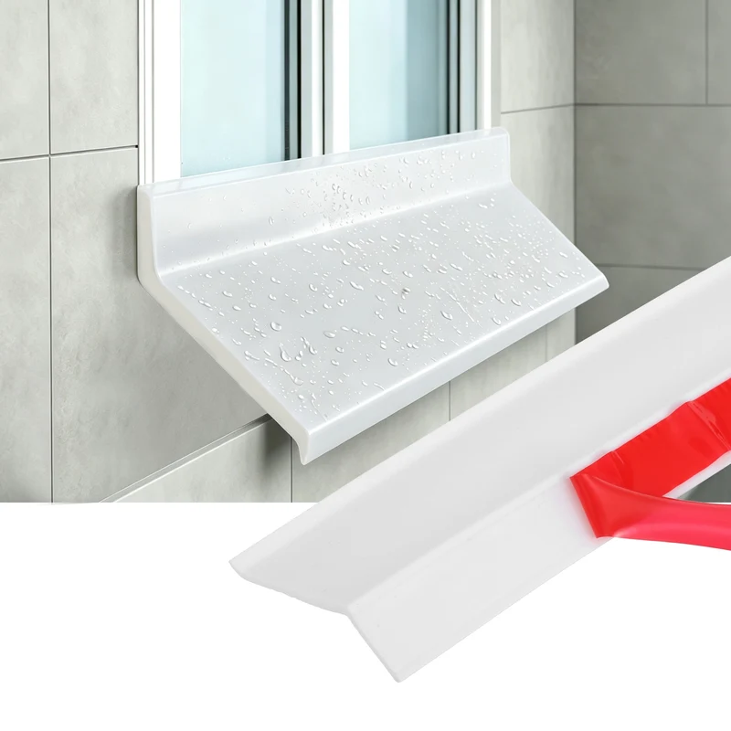 Self-Adhesive Door Rain Drip Guard Rain Deflector 39.4" x 2.17" White 2Pcs
