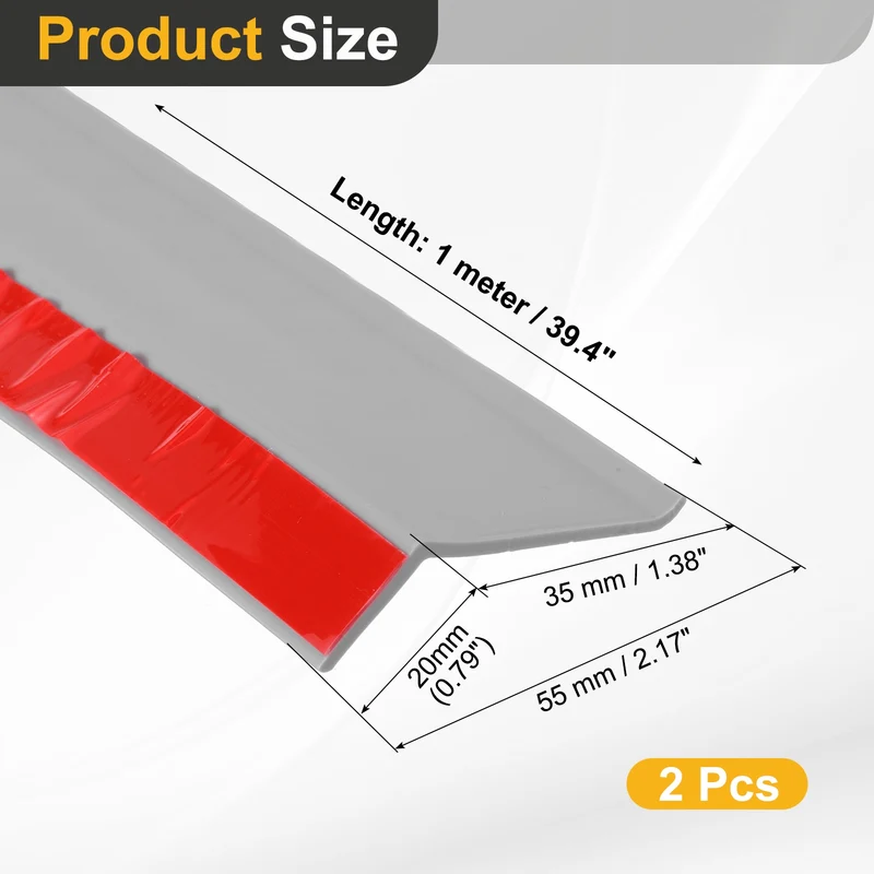 Self-Adhesive Door Rain Drip Guard Rain Deflector 39.4" x 2.17" Gray 2Pcs