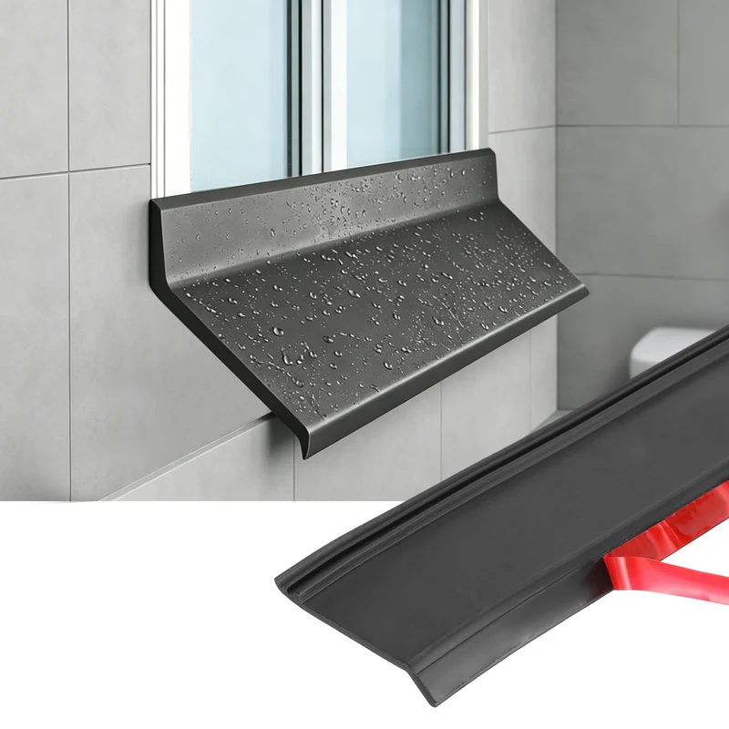 Self-Adhesive Door Rain Drip Guard Rain Deflector 59.1" x 1.97" Black