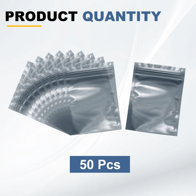 50pcs 5.1" x 3.5" Antistatic Bags Resealable ESD Shielding Bag