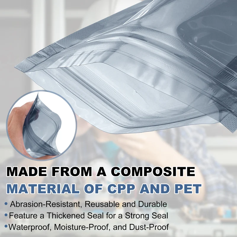 50pcs 5.1" x 3.5" Antistatic Bags Resealable ESD Shielding Bag