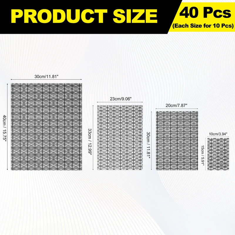 40pcs 7"/8"/9"/12" Anti Static Bags PE Open Top ESD Shielding Antistatic Bag