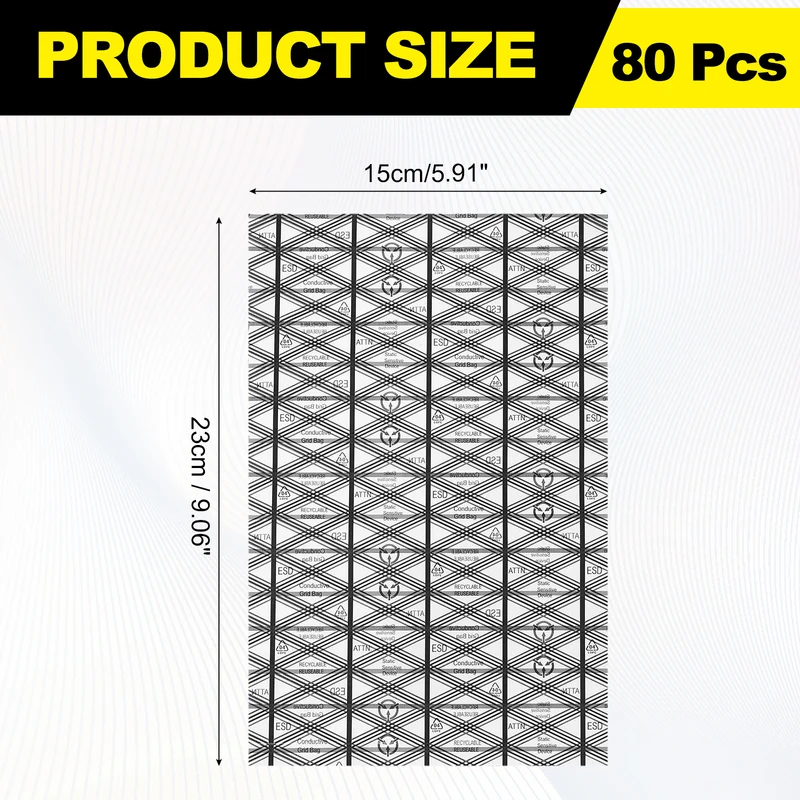 80pcs 6" x 9" Anti Static Bags PE Open Top ESD Shielding Antistatic Bag