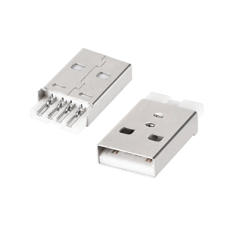 20 PCS USB 2.0 Type A Male Socket Connector Jack Port, 4-Pin DIP 180 Degree, Repair Replacement Adapter