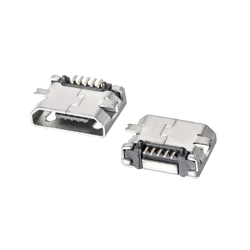 30PCS Micro USB Female Socket Connector, 5-Pin DIP 180 Degree, Repair Replacement Adapter