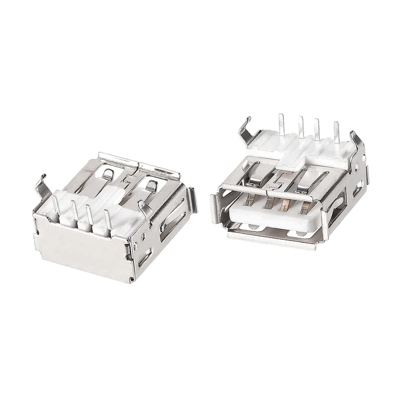 20PCS USB 2.0 Type A Female Socket Connector 4-Pin 90 Degree Repair Adapter