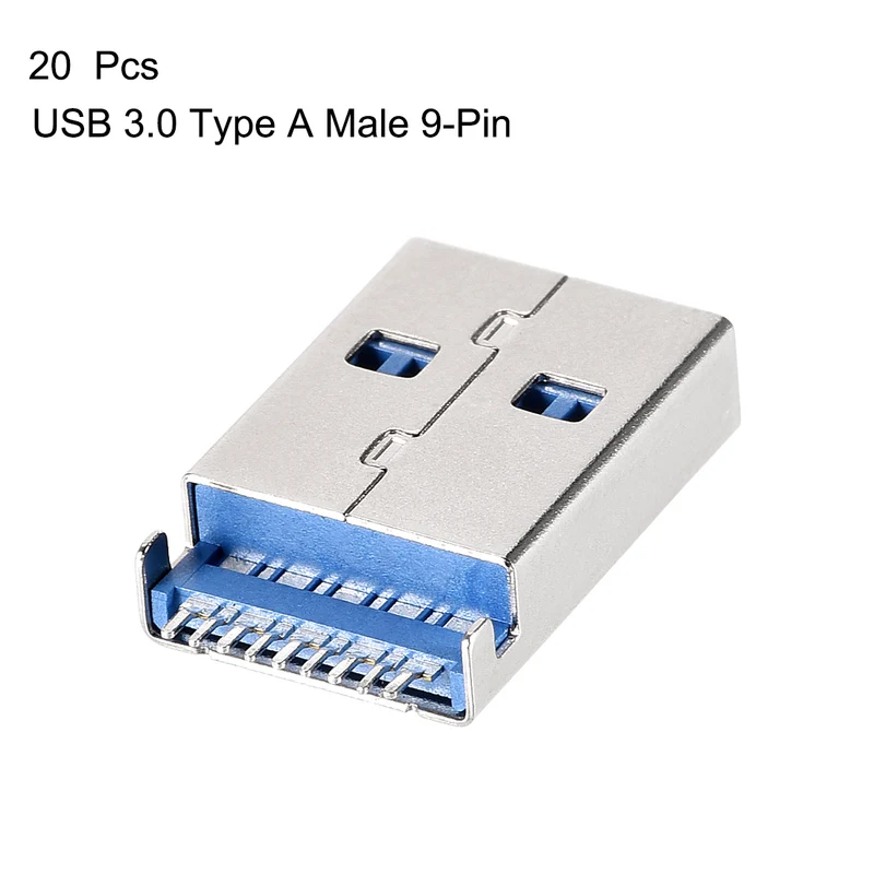 20PCS USB 3.0 Type a Male Socket Connector Jack Port, 9-Pin 180 Degree SMT, Repair Replacement Adapter