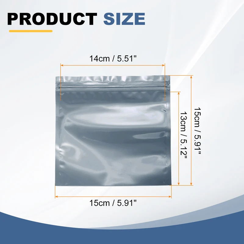 50pcs 5.9" x 5.9" Antistatic Bags Resealable ESD Shielding Bag