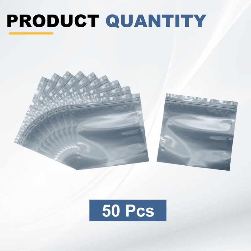 50pcs 5.9" x 5.9" Antistatic Bags Resealable ESD Shielding Bag