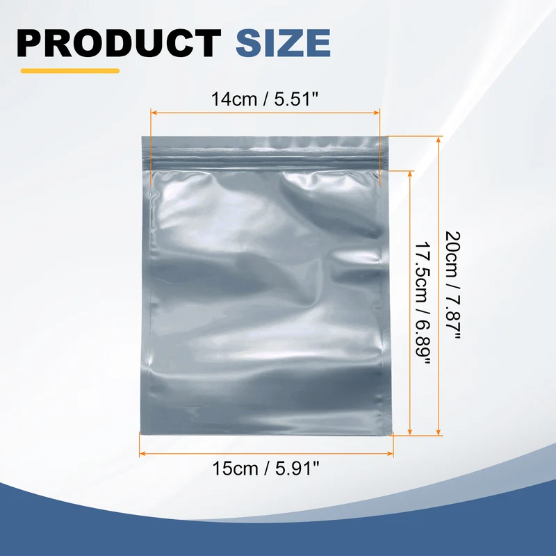 50pcs 7.9" x 5.9" Antistatic Bags Resealable ESD Shielding Bag