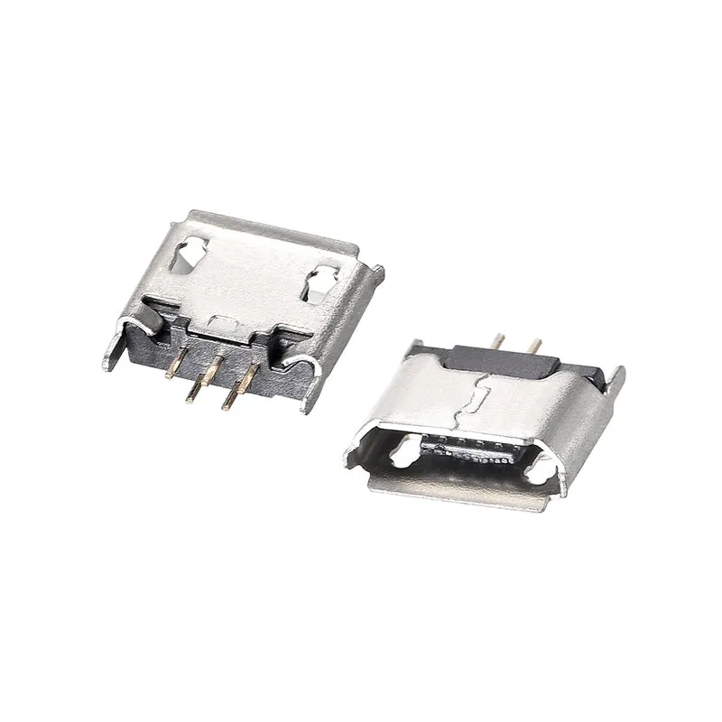 10PCS Micro USB Female Socket Connector Jack Port, 5-Pin 180 Degree, Replacement Adapter