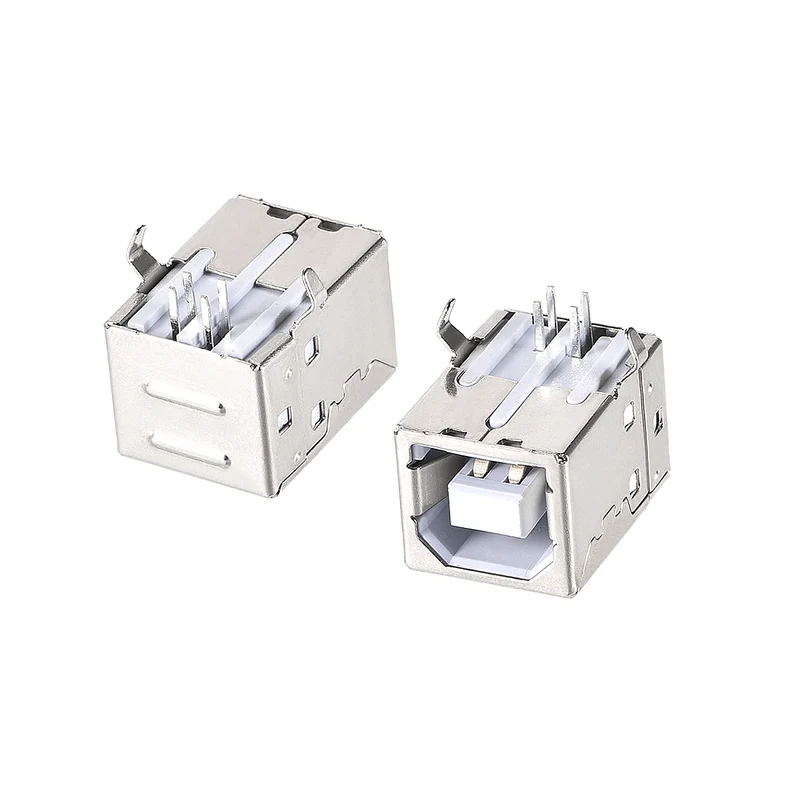 10 PCS USB 2.0 Type B Female Socket Connector Jack Port, 4-Pin DIP 90 Degree Right Angle, Repair Replacement Adapter