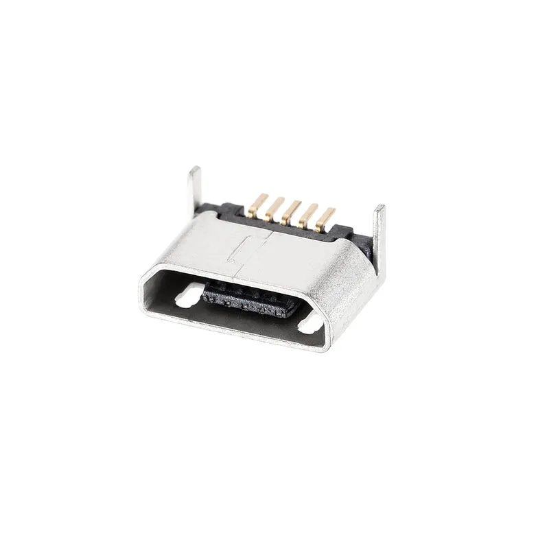 10 PCS Micro USB Female Socket Connector Jack, 5-Pin DIP 180 Degree, Repair Replacement Adapter
