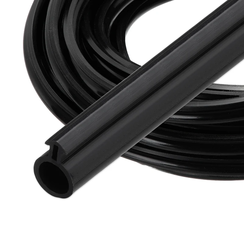 Kerf Weather Stripping Seal Strip Silicone 11/32"Wide Bulb 3/16"Slot 26Ft Black