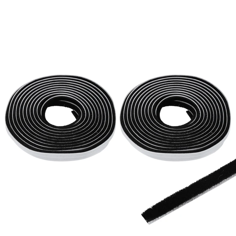 2Pcs Brush Weather Stripping 11/32"x3/16"x24.9Ft Self-Adhesive Seal Strip Black
