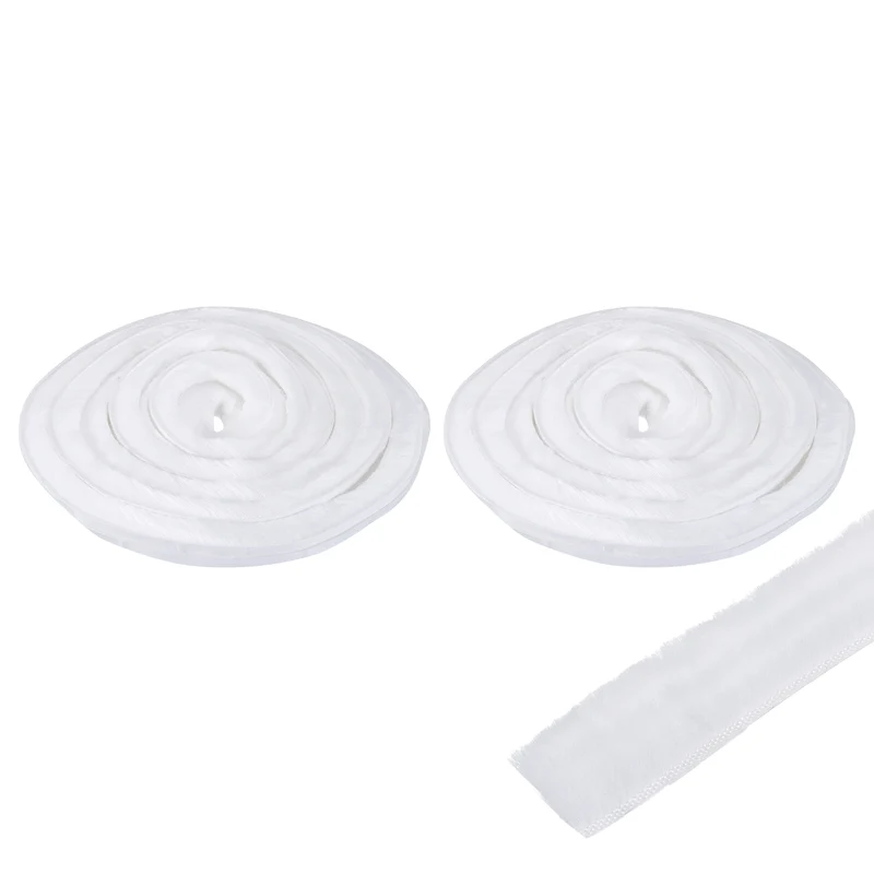 2Pcs Brush Weather Stripping 11/32"x29/32"x24.9Ft Self-Adhesive Seal Strip White