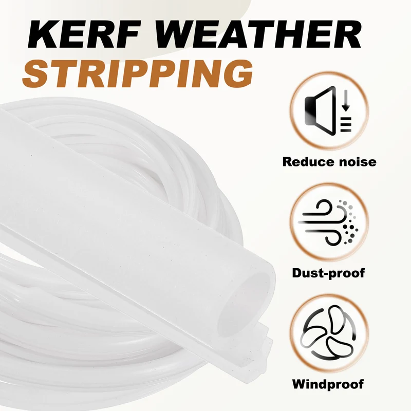 Window Weatherstrip Seal (17ft x 1/4") - Bulb Bubble Kerf Weatherstrip, White