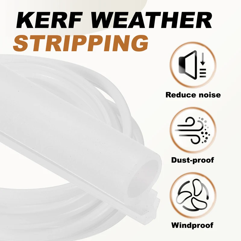 Window Weatherstrip Seal (10ft x 1/4") - Bulb Bubble Kerf Weatherstrip, White