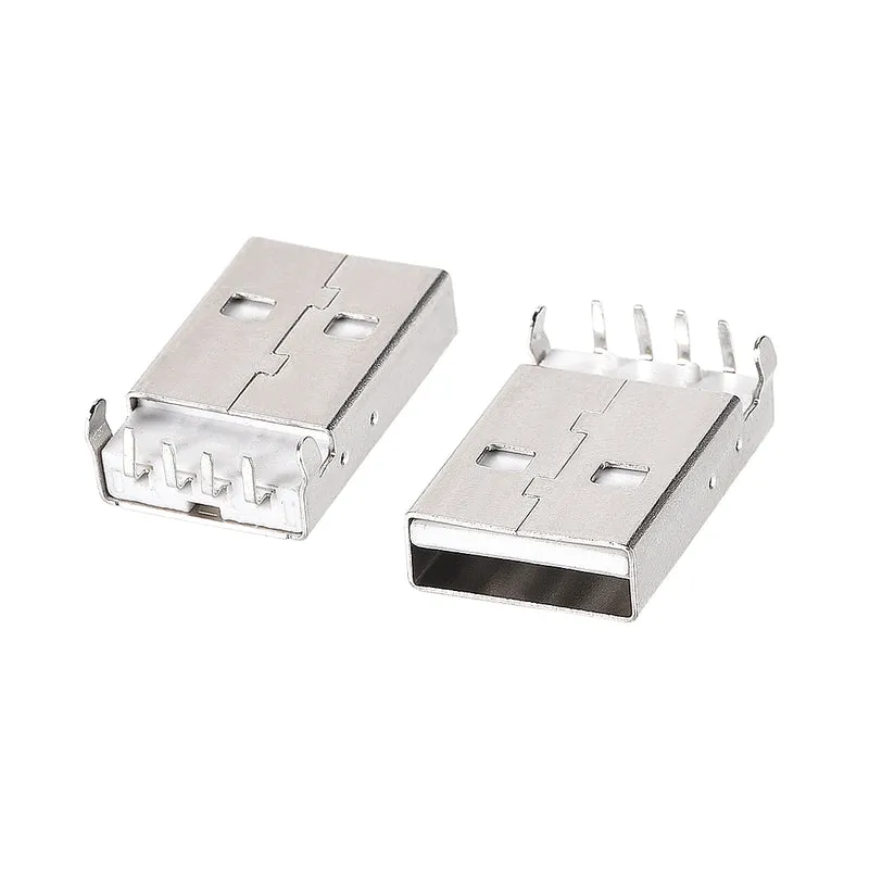10 x USB 2.0 Type A Male Socket Connector 4-Pin DIP 90 Degree Adapter White
